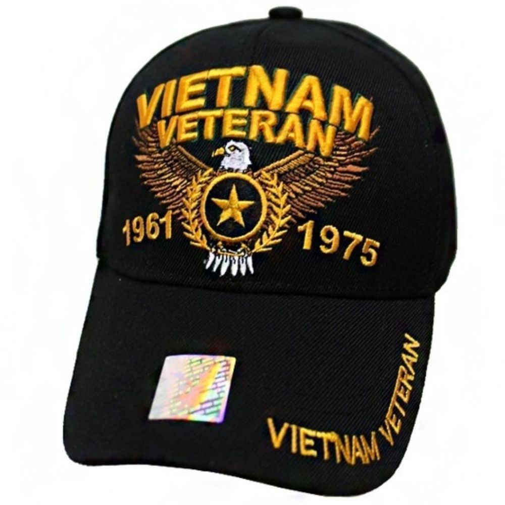 Black Baseball Cap Vietnam Veteran BEST SELLER Army Military Gift Patriotic NEW